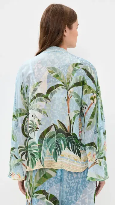 Farm Rio Embroidered Coverup Blouse osaic Rio | Thumbnail 3 Farm Rio Embroidered Coverup Blouse osaic Rio | Thumbnail 3