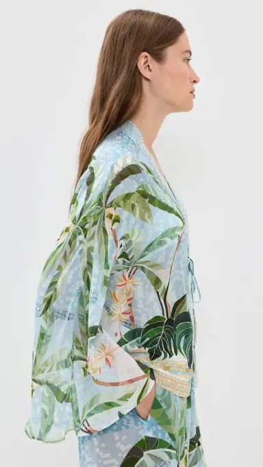 Farm Rio Embroidered Coverup Blouse osaic Rio | Thumbnail 4 Farm Rio Embroidered Coverup Blouse osaic Rio | Thumbnail 4