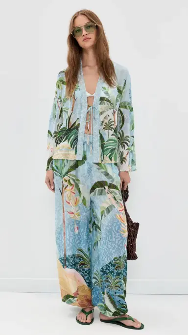 Farm Rio Embroidered Coverup Blouse osaic Rio | Thumbnail 5 Farm Rio Embroidered Coverup Blouse osaic Rio | Thumbnail 5