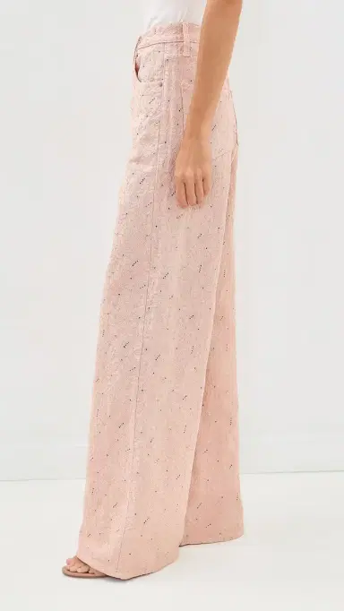 PAIGE Cameron Wide Leg Jeans Sunset Peach Embroidered | Thumbnail 4 PAIGE Cameron Wide Leg Jeans Sunset Peach Embroidered | Thumbnail 4