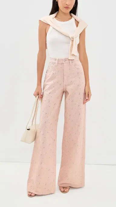 PAIGE Cameron Wide Leg Jeans Sunset Peach Embroidered | Thumbnail 5 PAIGE Cameron Wide Leg Jeans Sunset Peach Embroidered | Thumbnail 5
