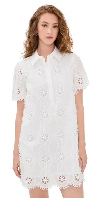 English Factory Collared Shirt Mini Dress White | Thumbnail 1 English Factory Collared Shirt Mini Dress White | Thumbnail 1