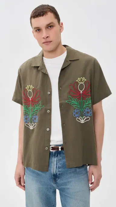 Obey Perry Woven Button Down Canteen M | Thumbnail 2 Obey Perry Woven Button Down Canteen M | Thumbnail 2