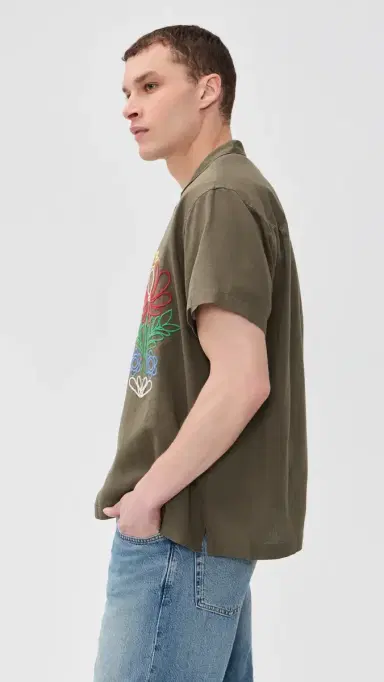 Obey Perry Woven Button Down Canteen M | Thumbnail 4 Obey Perry Woven Button Down Canteen M | Thumbnail 4