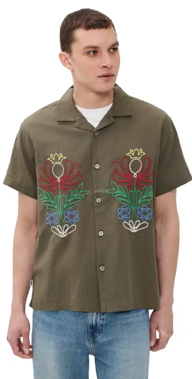 Obey Perry Woven Button Down Canteen M | Thumbnail 1 Obey Perry Woven Button Down Canteen M | Thumbnail 1