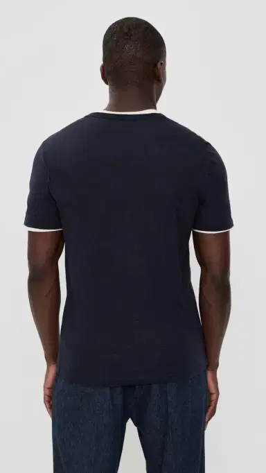 Vince Fine Slub Double Layer Tee Coastal/Smock White L | Thumbnail 3 Vince Fine Slub Double Layer Tee Coastal/Smock White L | Thumbnail 3