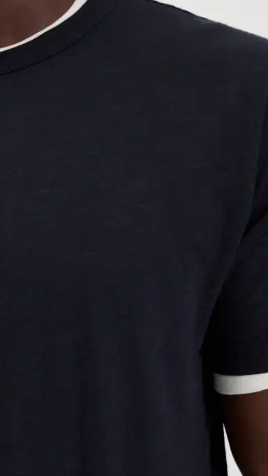 Vince Fine Slub Double Layer Tee Coastal/Smock White L | Thumbnail 6 Vince Fine Slub Double Layer Tee Coastal/Smock White L | Thumbnail 6