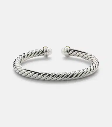 David Yurman Cable Flex sterling silver and 14kt gold cuff bracelet with diamonds and pearls | Thumbnail 2 David Yurman Cable Flex sterling silver and 14kt gold cuff bracelet with diamonds and pearls | Thumbnail 2