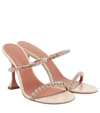 Amina Muaddi Gigi crystal-embellished leather sandals | Thumbnail 1 Amina Muaddi Gigi crystal-embellished leather sandals | Thumbnail 1
