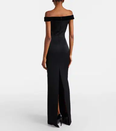 David Koma Velvet-trimmed gown | Thumbnail 4 David Koma Velvet-trimmed gown | Thumbnail 4