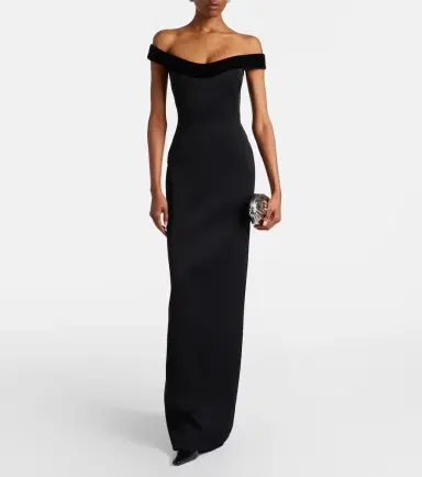 David Koma Velvet-trimmed gown | Thumbnail 5 David Koma Velvet-trimmed gown | Thumbnail 5
