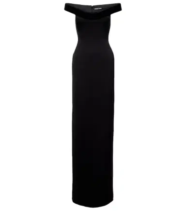 David Koma Velvet-trimmed gown | Thumbnail 1 David Koma Velvet-trimmed gown | Thumbnail 1