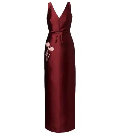 Erdem Floral-appliqué satin gown | Thumbnail 1 Erdem Floral-appliqué satin gown | Thumbnail 1