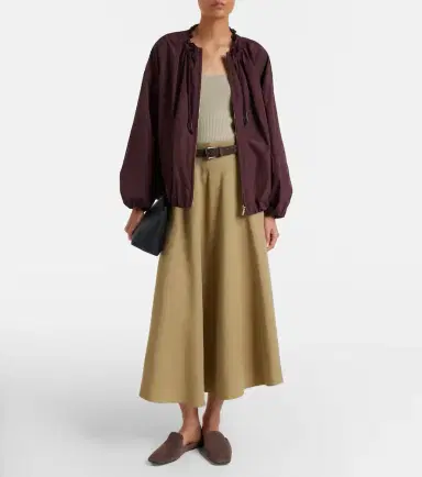 Max Mara Linen and silk twill midi skirt | Thumbnail 4 Max Mara Linen and silk twill midi skirt | Thumbnail 4