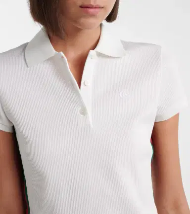 Gucci Web Stripe ribbed-knit cropped polo shirt | Thumbnail 5 Gucci Web Stripe ribbed-knit cropped polo shirt | Thumbnail 5