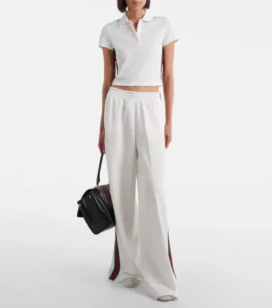 Gucci Web Stripe ribbed-knit cropped polo shirt | Thumbnail 6 Gucci Web Stripe ribbed-knit cropped polo shirt | Thumbnail 6