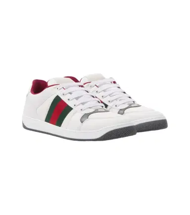 Gucci Screener leather-trimmed sneakers | Thumbnail 1 Gucci Screener leather-trimmed sneakers | Thumbnail 1