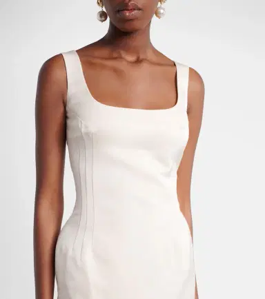 Magda Butrym Lace-trimmed cotton and silk midi dress | Thumbnail 6 Magda Butrym Lace-trimmed cotton and silk midi dress | Thumbnail 6