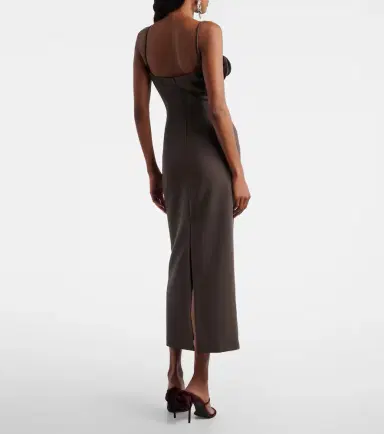 Magda Butrym Floral-appliqué wool-blend midi dress | Thumbnail 2 Magda Butrym Floral-appliqué wool-blend midi dress | Thumbnail 2