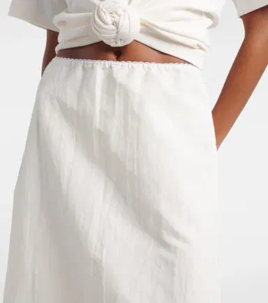 Magda Butrym Lace-trimmed silk-blend midi skirt | Thumbnail 2 Magda Butrym Lace-trimmed silk-blend midi skirt | Thumbnail 2