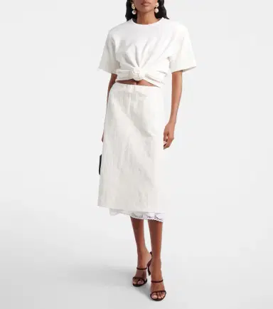 Magda Butrym Lace-trimmed silk-blend midi skirt | Thumbnail 4 Magda Butrym Lace-trimmed silk-blend midi skirt | Thumbnail 4