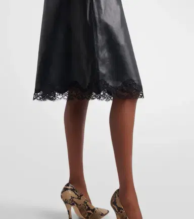 Magda Butrym Lace-trimmed leather midi dress | Thumbnail 3 Magda Butrym Lace-trimmed leather midi dress | Thumbnail 3