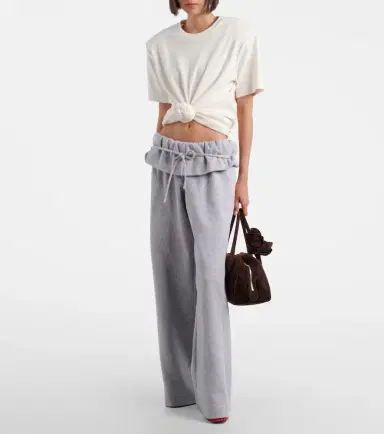 Magda Butrym Ruffled cotton-blend sweatpants | Thumbnail 2 Magda Butrym Ruffled cotton-blend sweatpants | Thumbnail 2