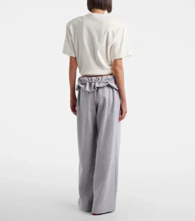 Magda Butrym Ruffled cotton-blend sweatpants | Thumbnail 5 Magda Butrym Ruffled cotton-blend sweatpants | Thumbnail 5