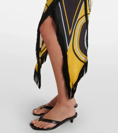 La DoubleJ Scarf fringed printed silk voile midi dress | Thumbnail 5 La DoubleJ Scarf fringed printed silk voile midi dress | Thumbnail 5
