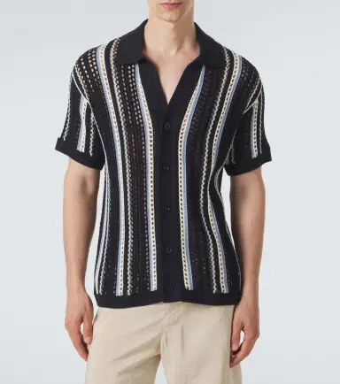 Frescobol Carioca Pinto crochet striped cotton shirt | Thumbnail 3 Frescobol Carioca Pinto crochet striped cotton shirt | Thumbnail 3