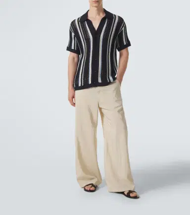 Frescobol Carioca Pinto crochet striped cotton shirt | Thumbnail 4 Frescobol Carioca Pinto crochet striped cotton shirt | Thumbnail 4