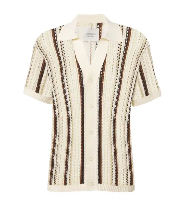 Pinto crochet striped cotton shirt Pinto crochet striped cotton shirt