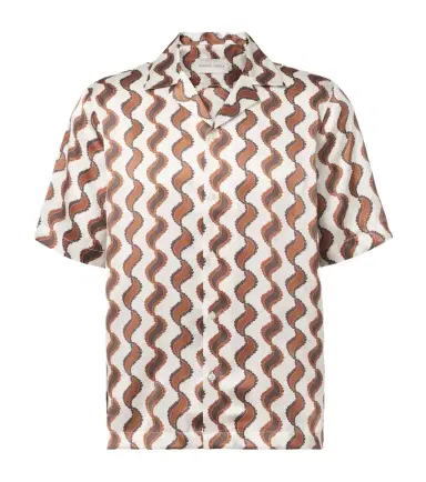 Frescobol Carioca Roberto printed silk bowling shirt | Thumbnail 1 Frescobol Carioca Roberto printed silk bowling shirt | Thumbnail 1