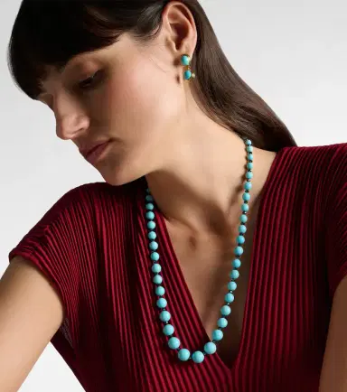 Ileana Makri Beaded necklace with turquoise and diamonds | Thumbnail 3 Ileana Makri Beaded necklace with turquoise and diamonds | Thumbnail 3