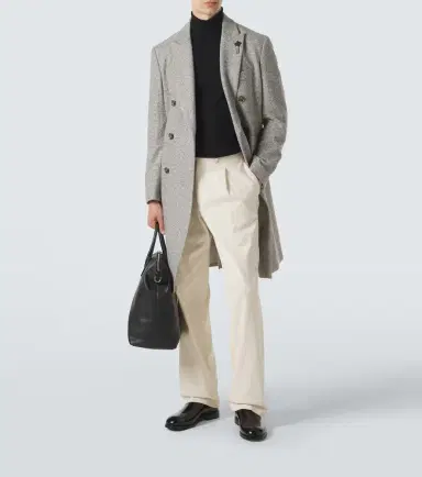 Lardini Herringbone double-breasted virgin wool coat | Thumbnail 2 Lardini Herringbone double-breasted virgin wool coat | Thumbnail 2