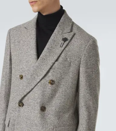 Lardini Herringbone double-breasted virgin wool coat | Thumbnail 4 Lardini Herringbone double-breasted virgin wool coat | Thumbnail 4