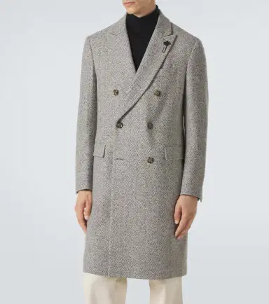 Lardini Herringbone double-breasted virgin wool coat | Thumbnail 5 Lardini Herringbone double-breasted virgin wool coat | Thumbnail 5