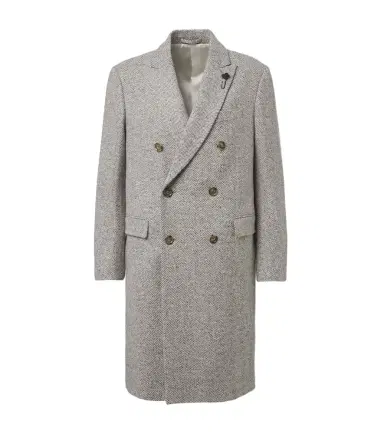 Lardini Herringbone double-breasted virgin wool coat | Thumbnail 1 Lardini Herringbone double-breasted virgin wool coat | Thumbnail 1