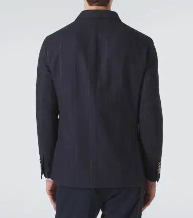 Eleventy Pinstriped wool, cotton, and cashmere blazer | Thumbnail 3 Eleventy Pinstriped wool, cotton, and cashmere blazer | Thumbnail 3