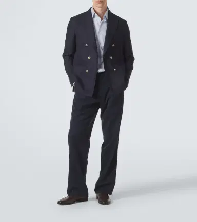Eleventy Pinstriped wool, cotton, and cashmere blazer | Thumbnail 6 Eleventy Pinstriped wool, cotton, and cashmere blazer | Thumbnail 6