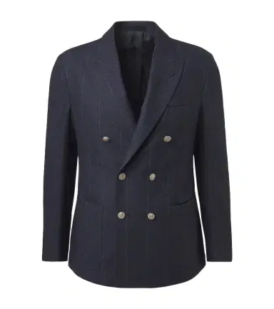 Eleventy Pinstriped wool, cotton, and cashmere blazer | Thumbnail 1 Eleventy Pinstriped wool, cotton, and cashmere blazer | Thumbnail 1