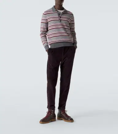 Eleventy Striped wool jacquard polo sweater | Thumbnail 2 Eleventy Striped wool jacquard polo sweater | Thumbnail 2
