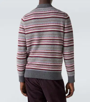 Eleventy Striped wool jacquard polo sweater | Thumbnail 3 Eleventy Striped wool jacquard polo sweater | Thumbnail 3