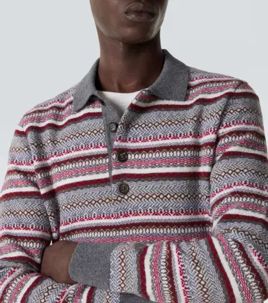 Eleventy Striped wool jacquard polo sweater | Thumbnail 4 Eleventy Striped wool jacquard polo sweater | Thumbnail 4