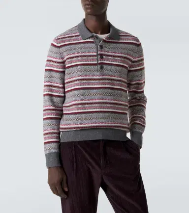 Eleventy Striped wool jacquard polo sweater | Thumbnail 5 Eleventy Striped wool jacquard polo sweater | Thumbnail 5
