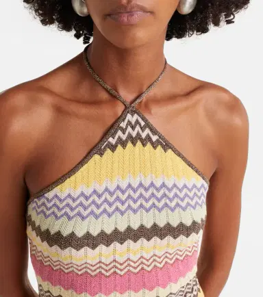 Faithfull Ria chevron halterneck lamé top | Thumbnail 5 Faithfull Ria chevron halterneck lamé top | Thumbnail 5