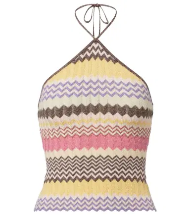 Faithfull Ria chevron halterneck lamé top | Thumbnail 1 Faithfull Ria chevron halterneck lamé top | Thumbnail 1