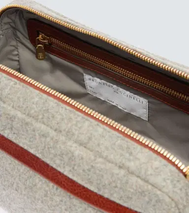 Brunello Cucinelli Leather-trimmed toiletry bag | Thumbnail 4 Brunello Cucinelli Leather-trimmed toiletry bag | Thumbnail 4