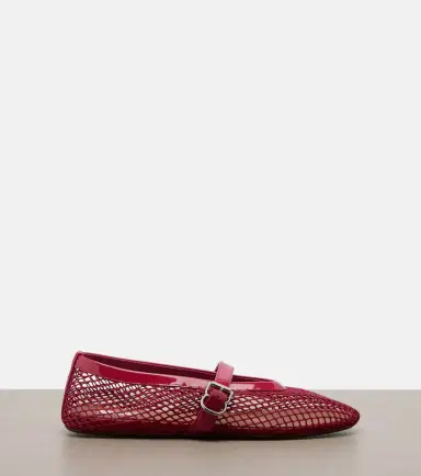 Alaïa Alaïa Leather-trimmed fishnet Mary Jane flats | Thumbnail 4 Alaïa Alaïa Leather-trimmed fishnet Mary Jane flats | Thumbnail 4