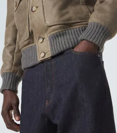 Brunello Cucinelli Shearling-lined leather blouson jacket | Thumbnail 4 Brunello Cucinelli Shearling-lined leather blouson jacket | Thumbnail 4